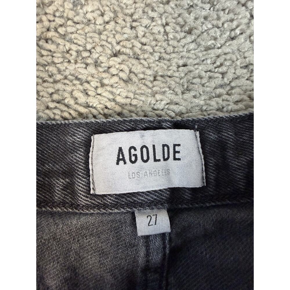 AGOLDE Jeans Womens 27 X 28 Gray Charcoal Wash Straight Relaxed Distressed - Picture 5 of 9
